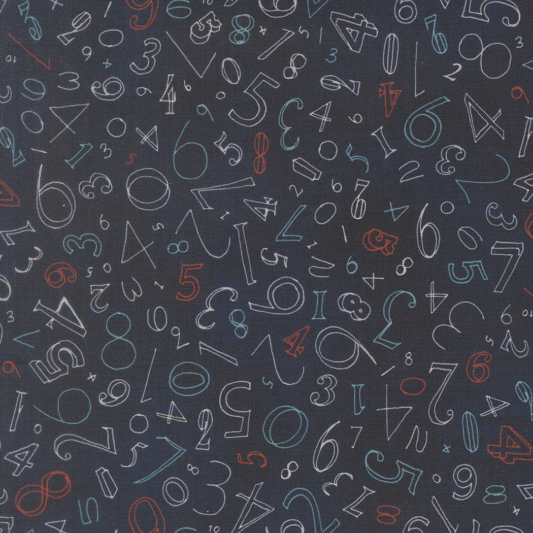 Pattern of various numbers on a dark background