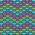 Pattern of colorful flowers on a blue background