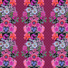 Colorful floral pattern on a red background