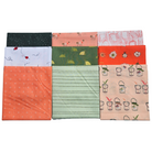 Set of six patterned fabric swatches arranged in a grid on a white background