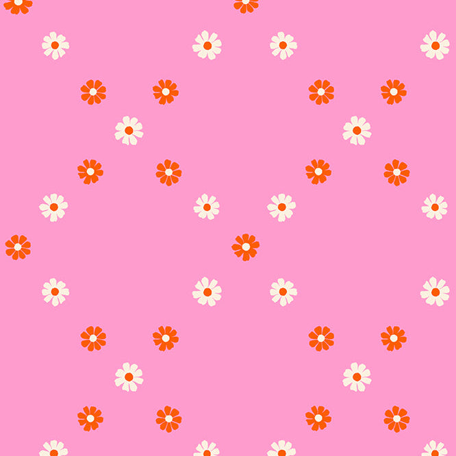 Pattern of small flowers on a pink background