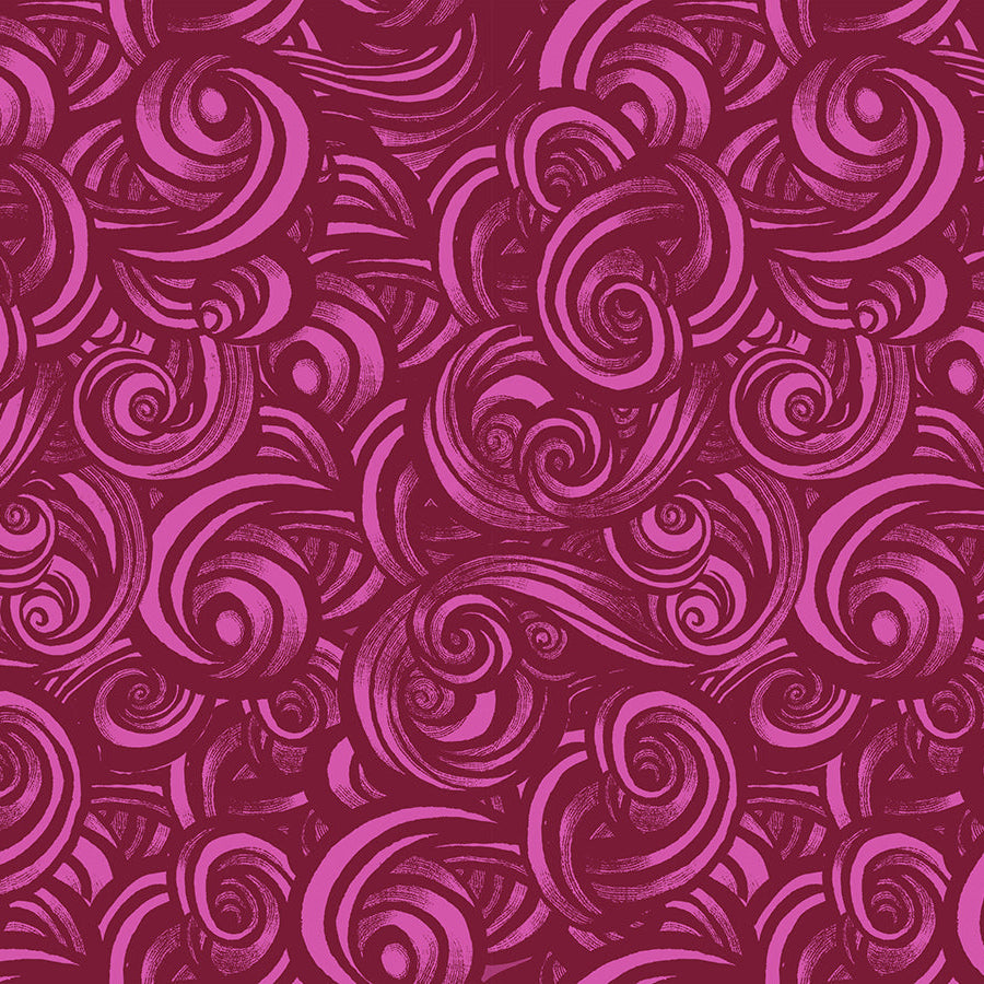 Pattern of pink swirls on a pink background