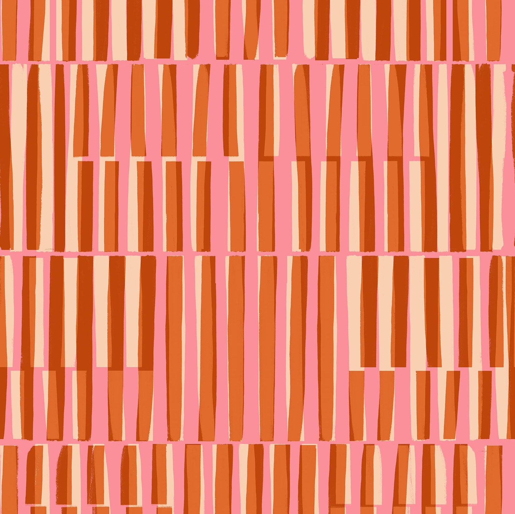 Pattern of vertical stripes in shades of pink and brown on a pink background