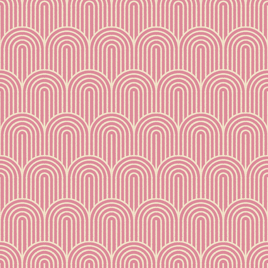 Pattern of pink arches on a pink background