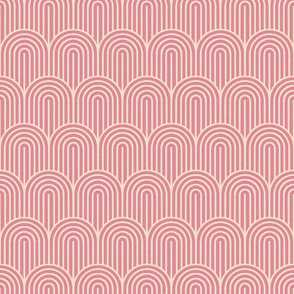 Pattern of pink arches on a pink background