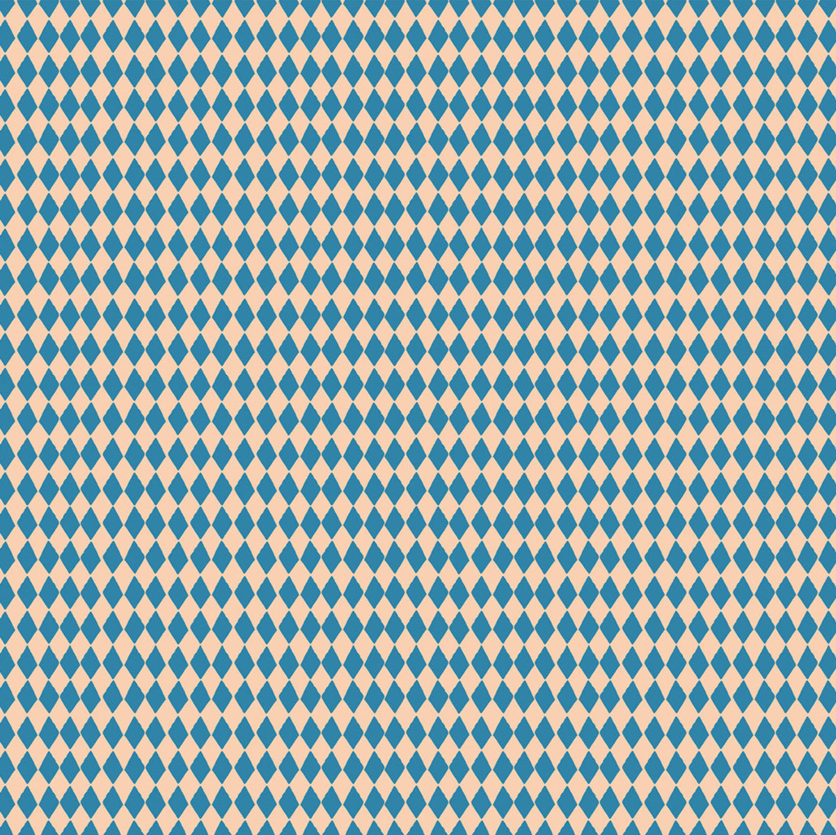 Harlequin pattern with blue and beige diamonds
