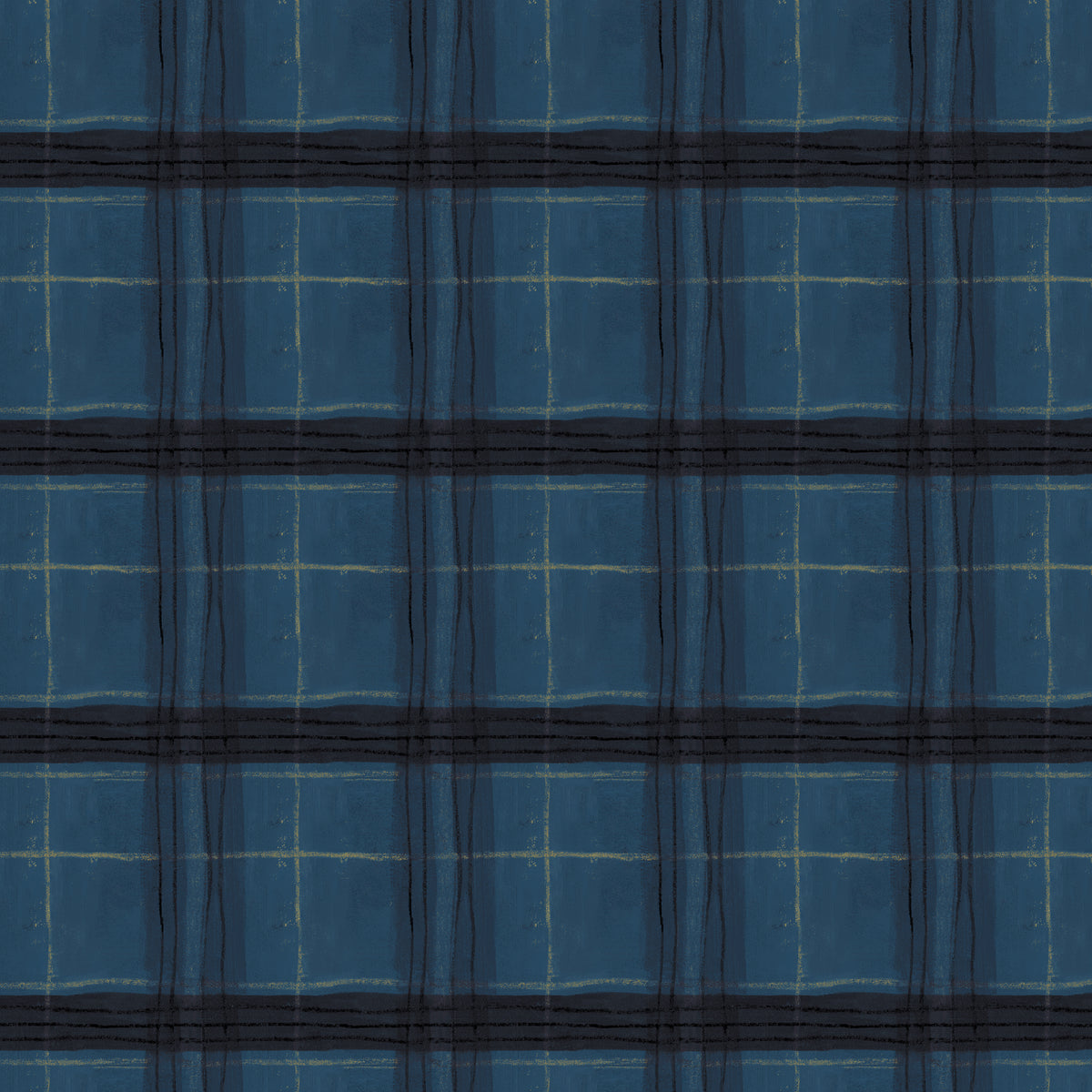 The Plaid One Window Pane Plaid Quilting Fabric in Night Sky ...