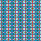 Patterned fabric with blue, red, and purple colors on a blue background