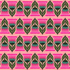 Pattern of pink and green floral design on a pink background
