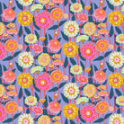 Colorful floral pattern on a purple background