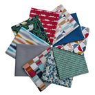 Fabrics arranged in a circle on a white background.