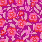 Floral pattern with pink and red flowers on a purple background