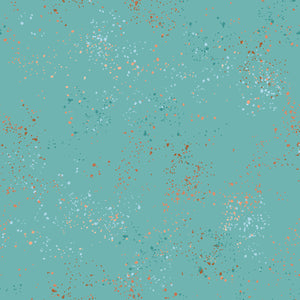 Speckled Metallic 108" QB Turquoise by Rashida Coleman Hale - 1-3/4 yard EOB