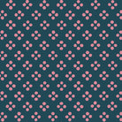 Pattern of pink flowers on a blue background