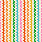 Colorful wavy pattern on a pink background