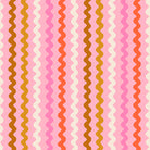 Patterned paper with wavy lines in pink, orange, and brown on a light background